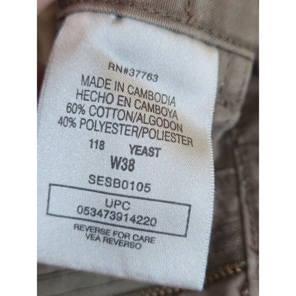 Savane Shorts‎ Men Yeast Brown Canvas Cargo Pockets Hiking Outdoor Comfort - Picture 7 of 7